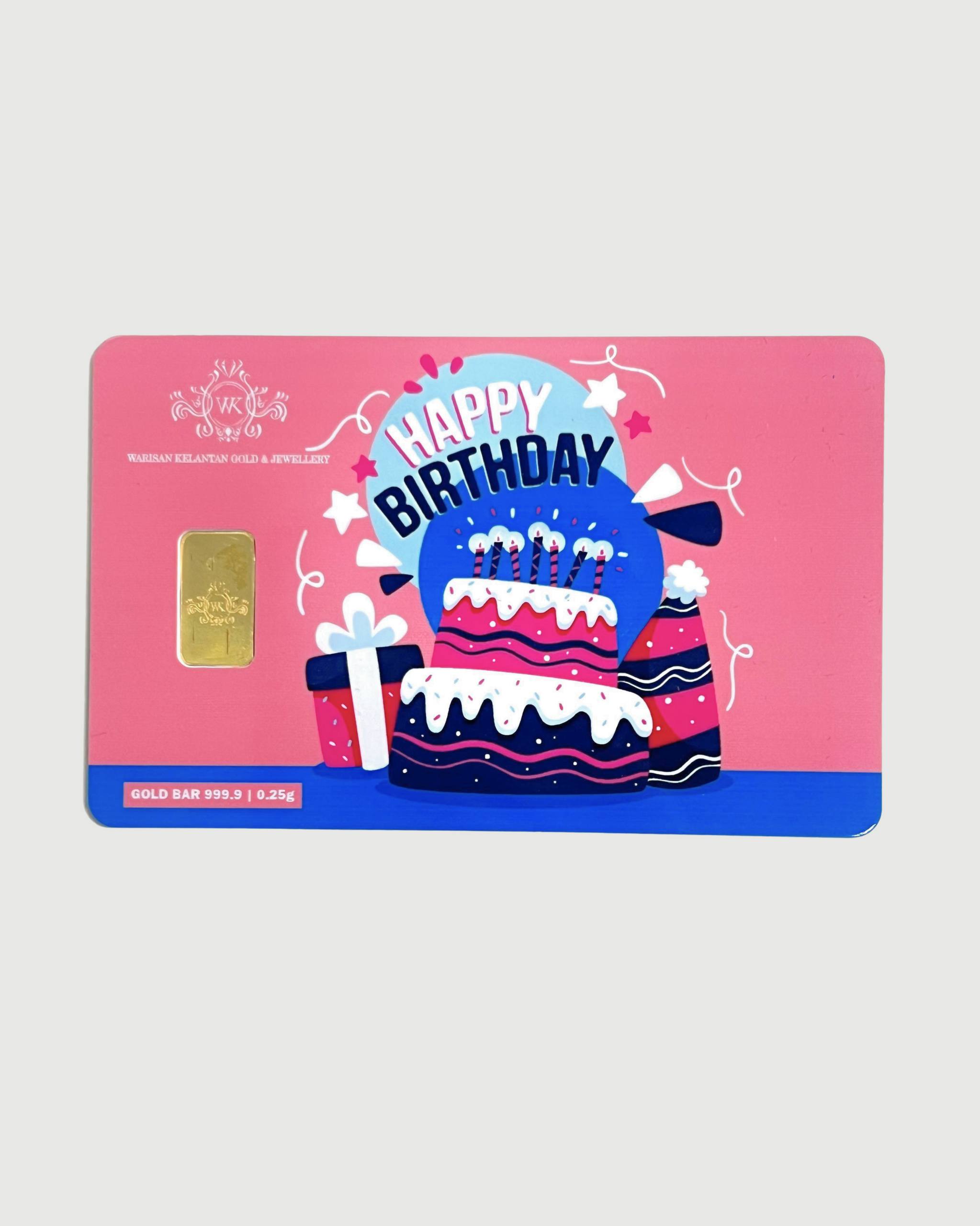 Gold Bar Happy Birthday (0.25G)